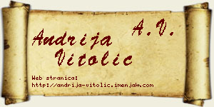 Andrija Vitolić vizit kartica